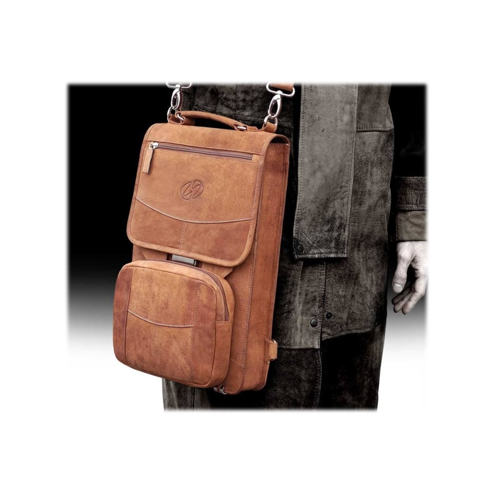 MacCase Premium Leather Briefcase - Notebook carrying case - 13in - 16in - vintage - with Backpack Straps