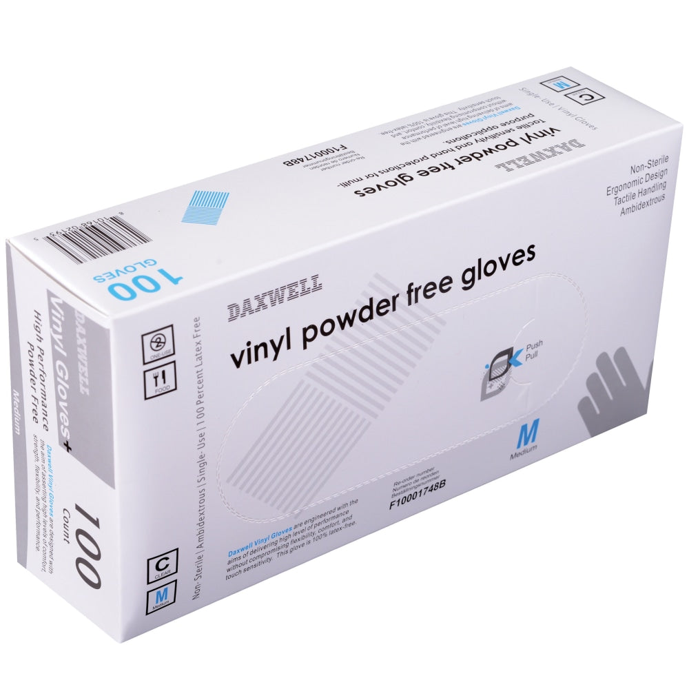 Powder-Free Vinyl Gloves, Medium, Box Of 100