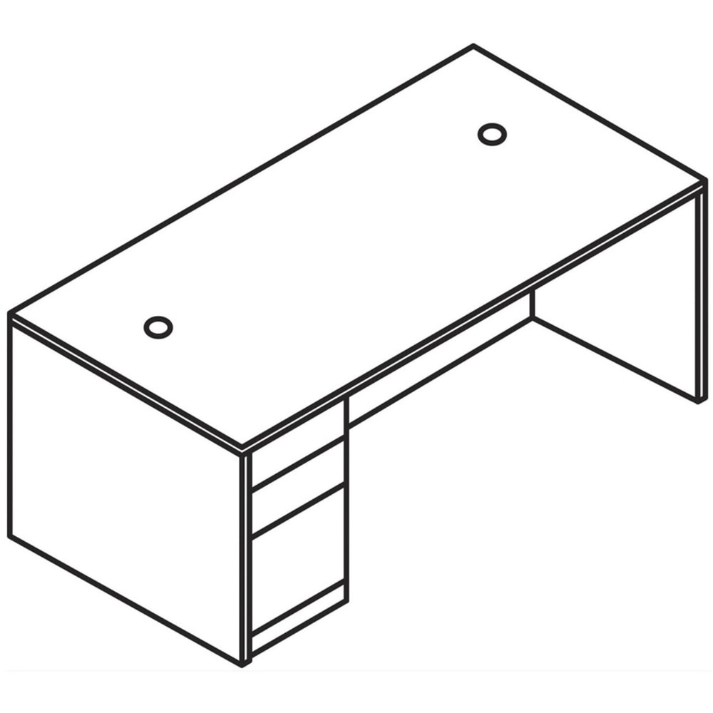 HON 10500 H105898L Pedestal Desk - 66in x 36in29.5in - 3 x Box, File Drawer(s)Left Side - Finish: Mahogany