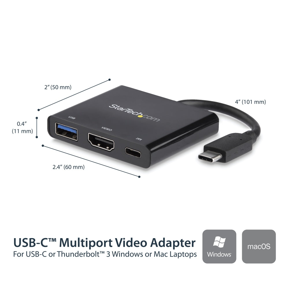 StarTech.com USB C Multiport Adapter With HDMI