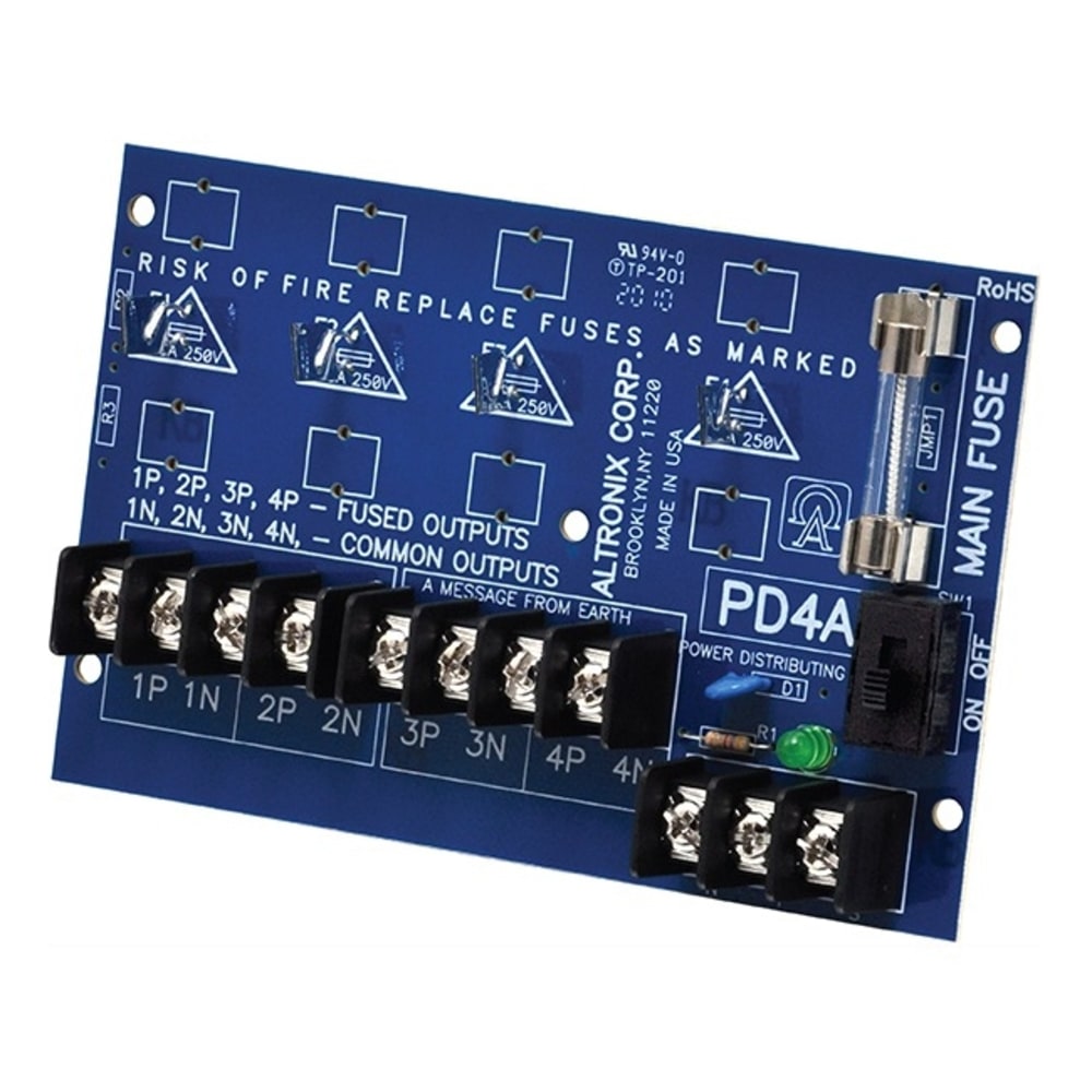 Altronix PD4CB Power Distribution Module - 12 V DC, 24 V DC