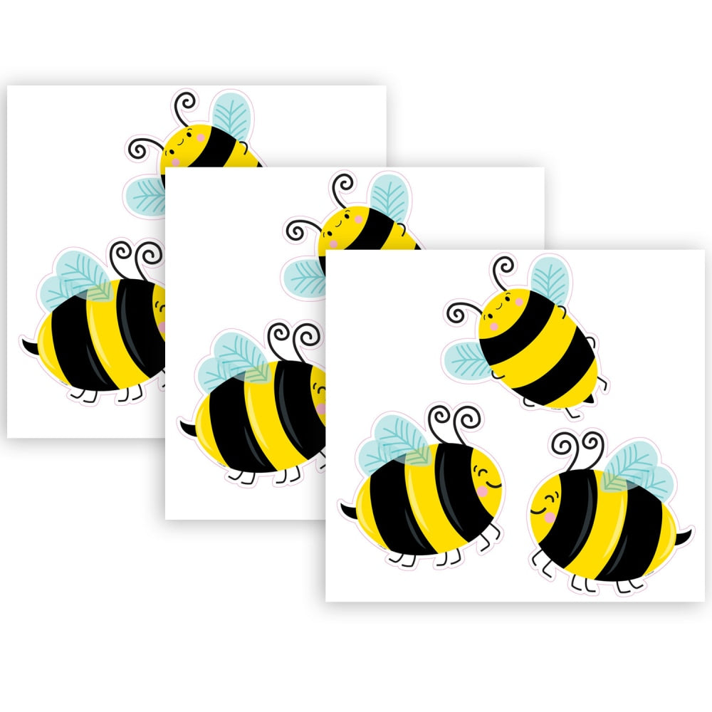 Creative Teaching Press Designer Cut-Outs, 6in, Busy Bees, 36 Cut-Outs Per Pack, Set Of 3 Packs