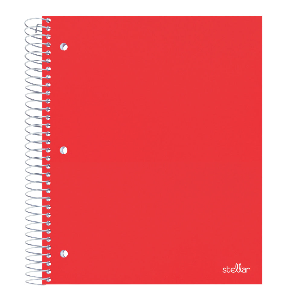 Office Depot Brand Stellar Poly Notebook, 8-1/2in x 11in, 3 Subject, College Ruled, 150 Sheets, Red