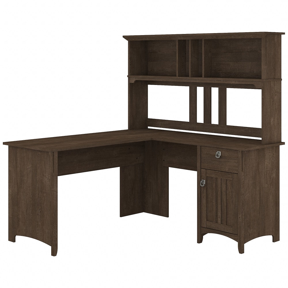 Bush Furniture Salinas 60inW L-Shaped Desk With Hutch, Ash Brown, Standard Delivery