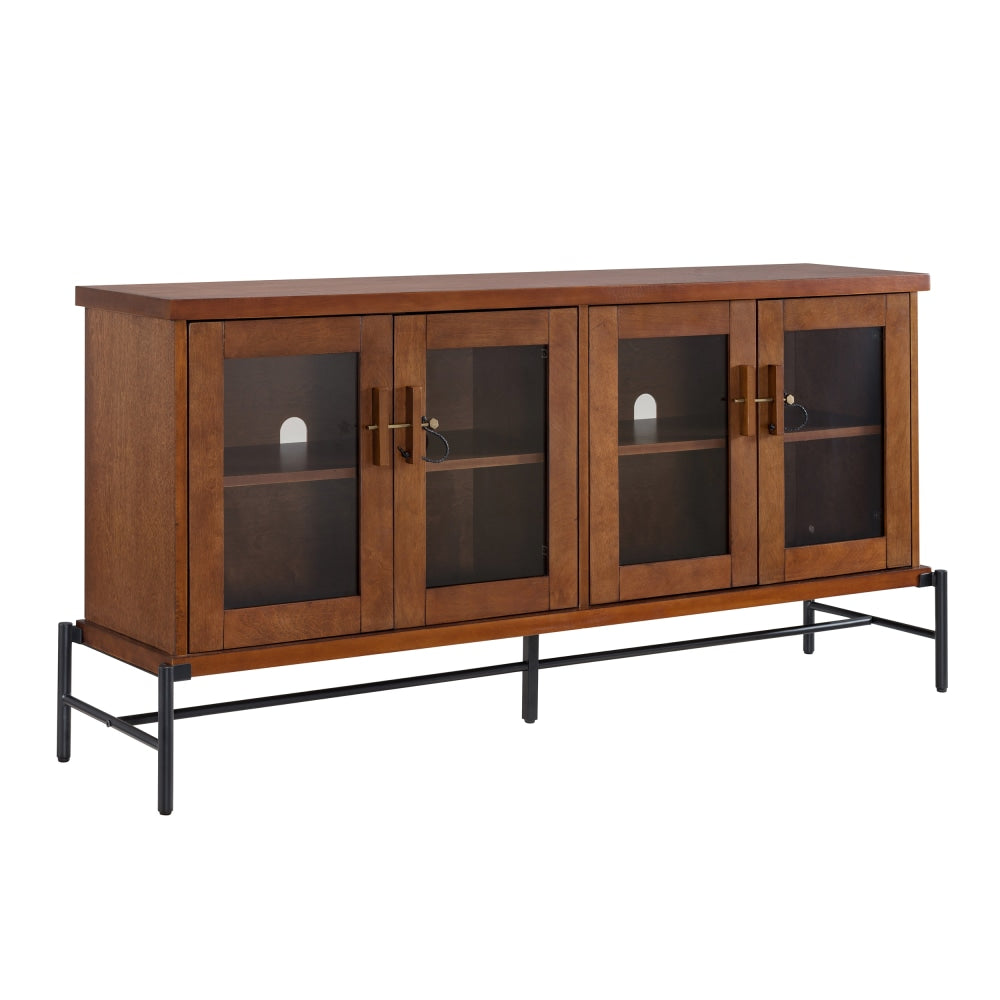 SEI Furniture Chalford TV Console Table, 29inH x 60inW x 15-1/4inD, Whiskey Maple/Aged Black