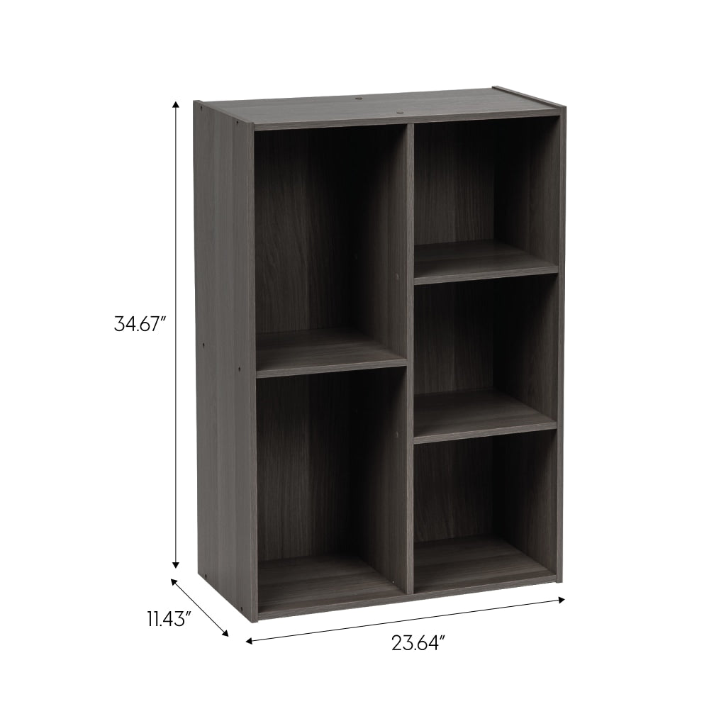 IRIS 35inH 5-Compartment Organizer Bookcase, Gray