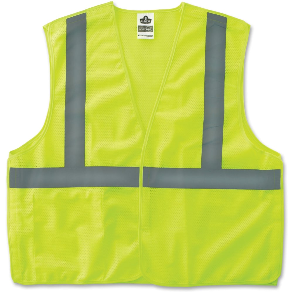 Ergodyne GloWear Safety Vest, 8215BA Econo Breakaway Mesh Type-R Class 2, 2X/3X, Lime