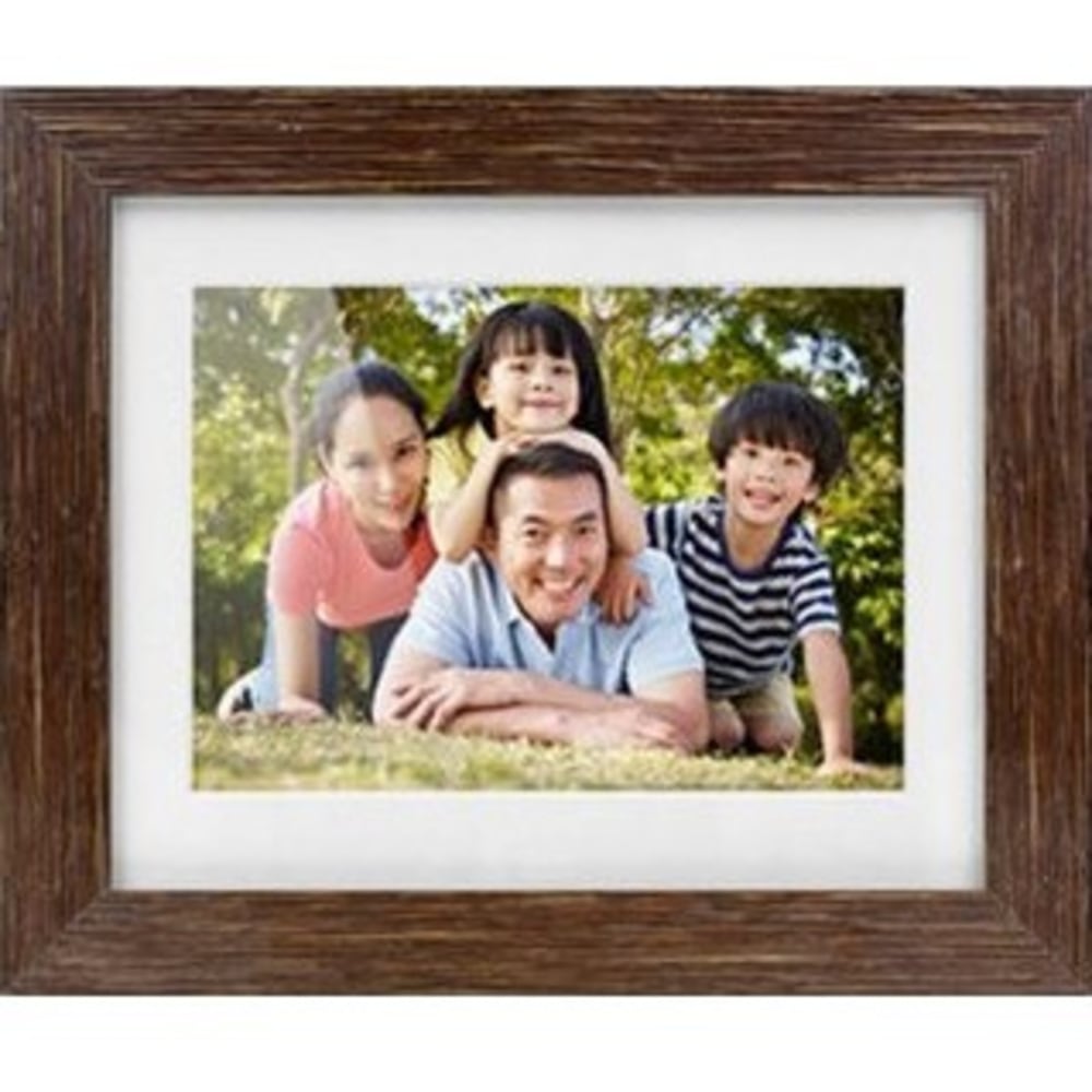 Aluratek 8 inch Distressed Wood Digital Photo Frame with Auto Slideshow Feature - 8in LCD Digital Frame - Wood - 1024 x 768 - Cable - 4:3 - Clock, Slideshow, Calendar - USB - Wall Mountable