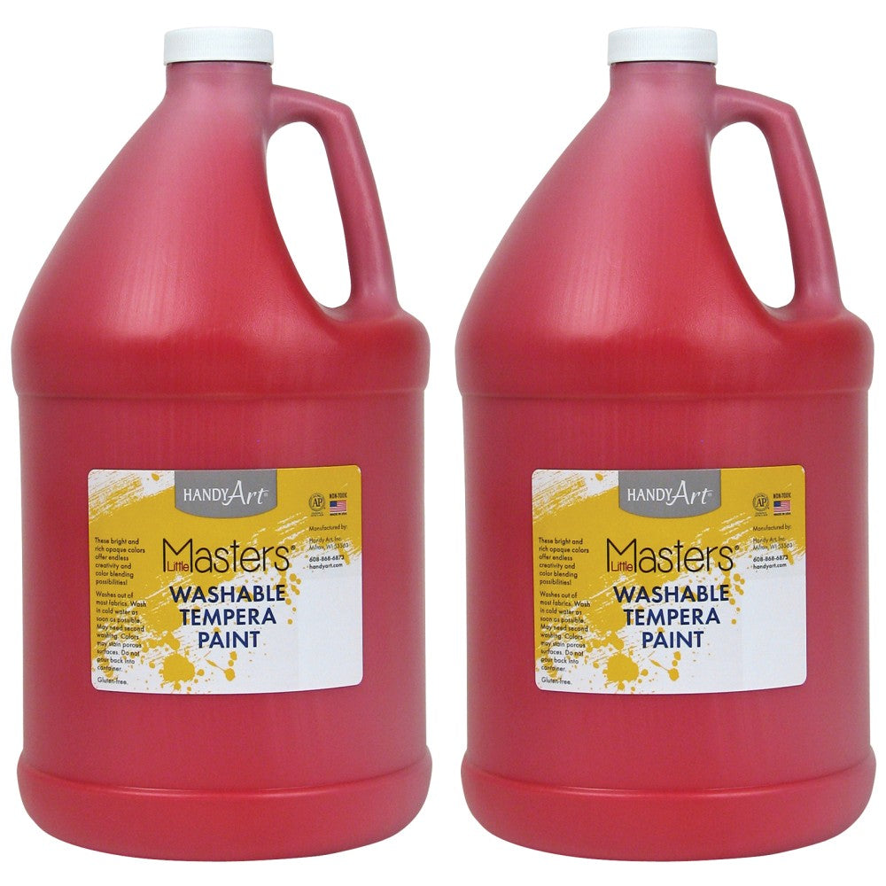 Little Masters Washable Tempera Paint, 128 Oz, Red, Pack Of 2