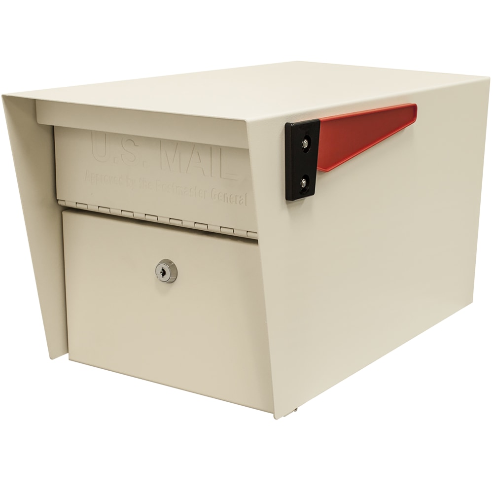 Mail Boss Mail Manager Locking Security Mailbox, 11-1/4inH x 10-3/4inW x 21inD, Off White