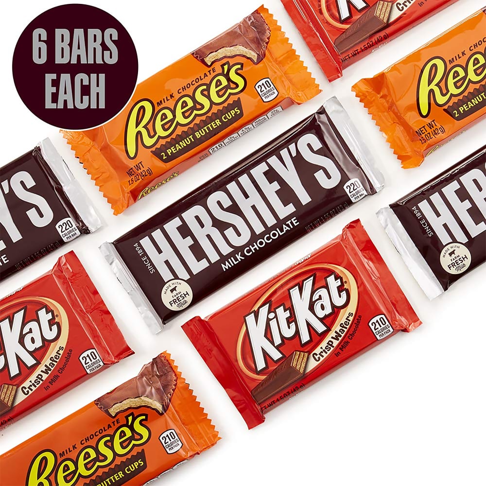 Hersheys Candy Bar Variety Pack, 1.5 Oz, Box Of 18