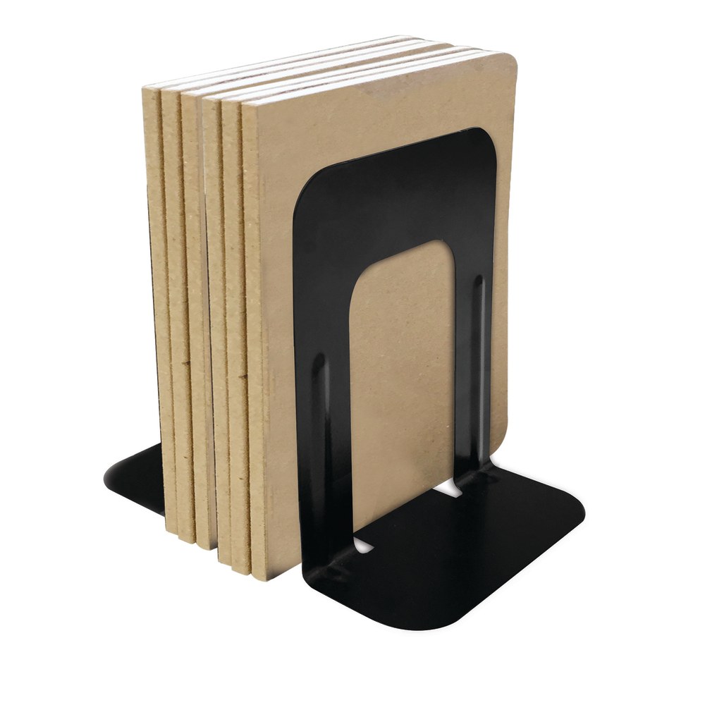 Office Depot Brand Nonskid Steel Bookends, 9in, Black, Set Of 2