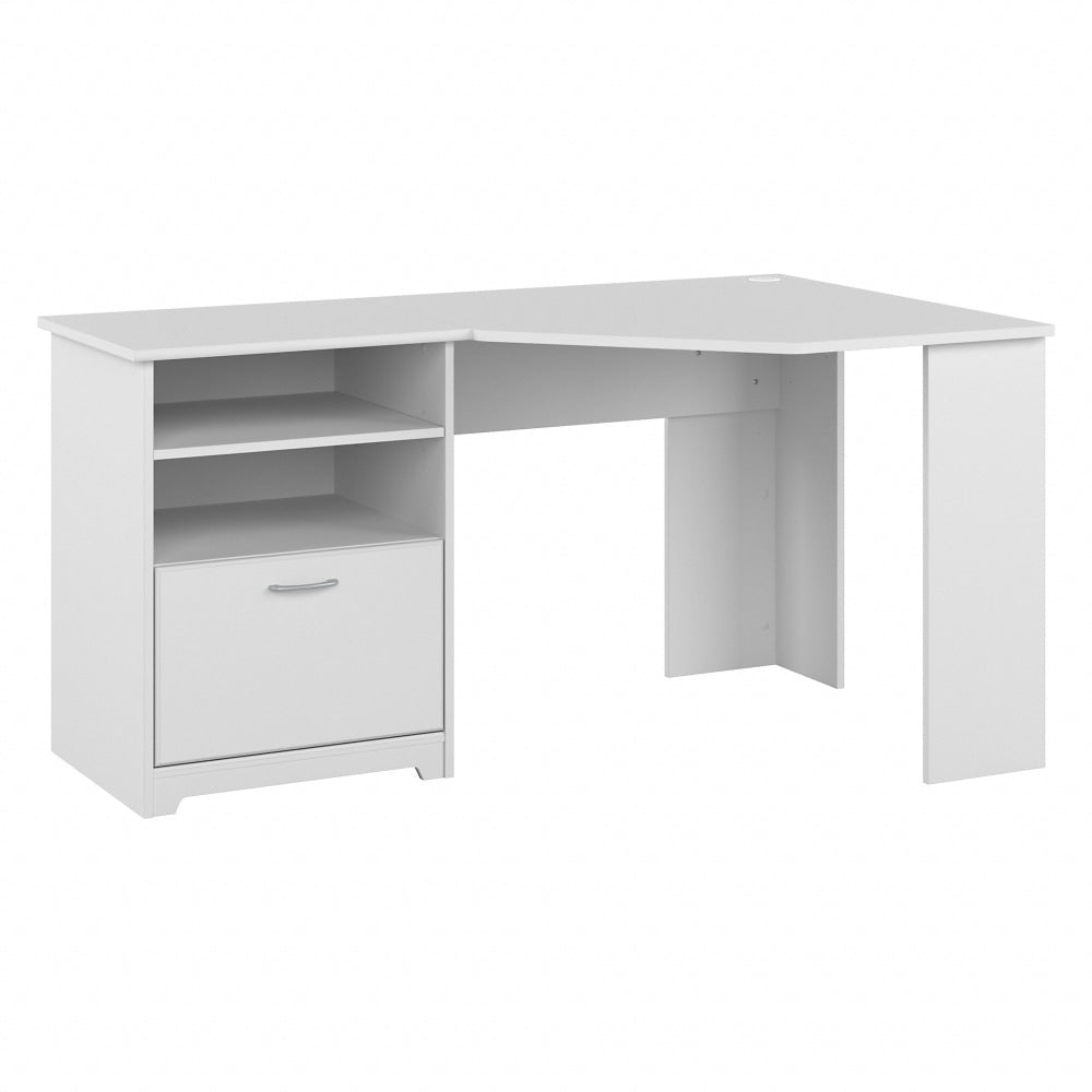 Bush Business Furniture Cabot 60inW Corner Desk, White, Standard Delivery