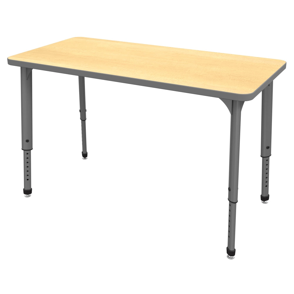 Marco Group Apex Series Rectangle Adjustable Table, 30inH x 48inW x 24inD, Maple/Gray