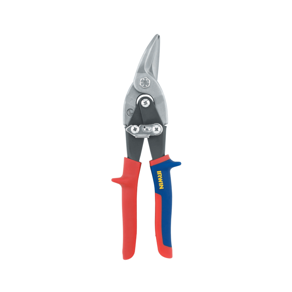 IRWIN Left Cut Compound Leverage Aviation Snips, 10in Tool Length