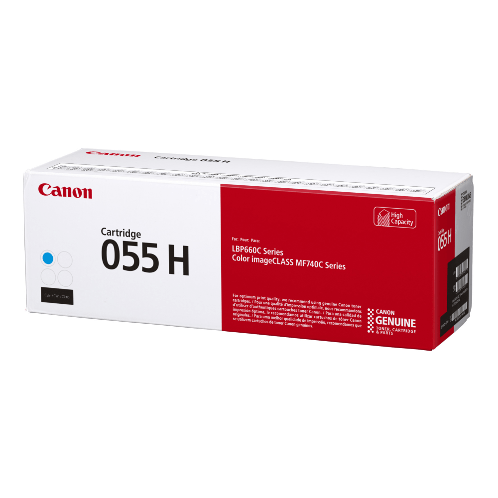 Canon 055H Cyan High Yield Toner Cartridge, 3019C001