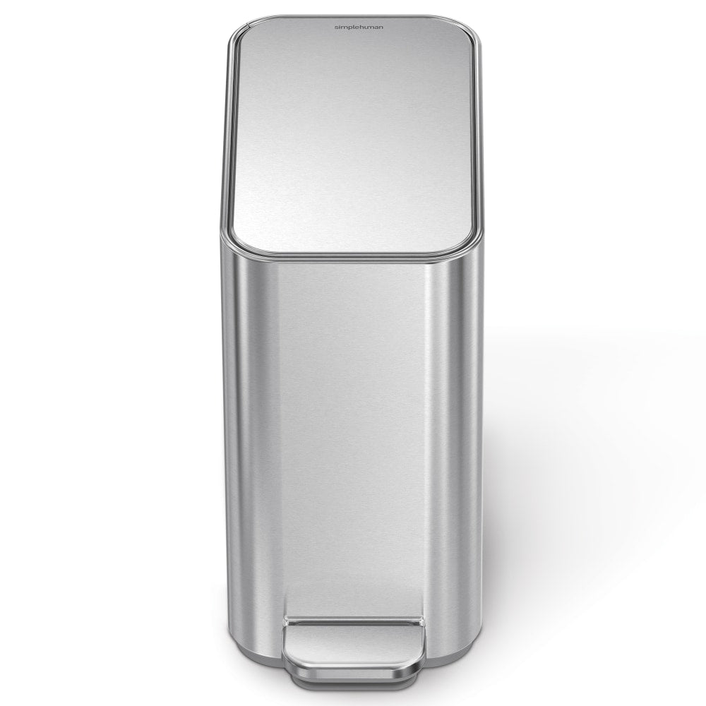 simplehuman Profile Slim Stainless Steel Step Trash Can, 1.3 Gallon, Brushed Silver