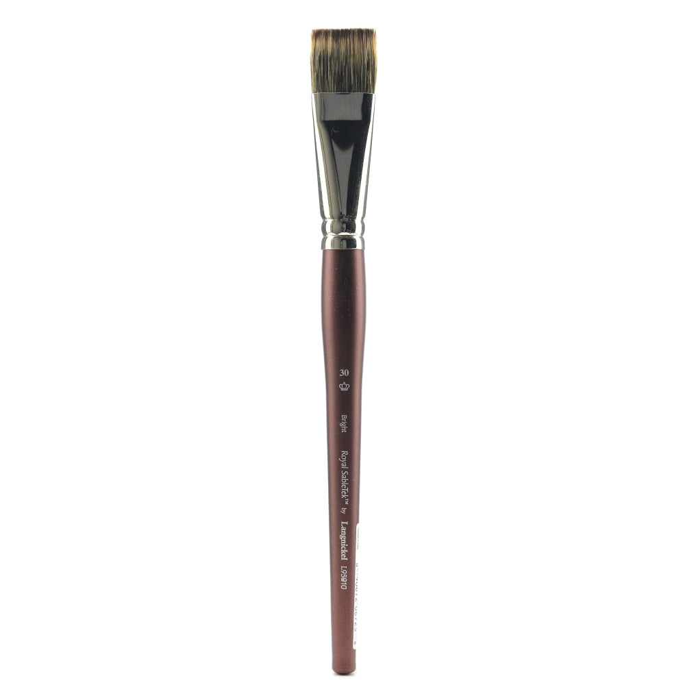 Royal & Langnickel Sabletek Short-Handle Paint Brush, L95010, Size 30, Bright Bristle, Dark Brown