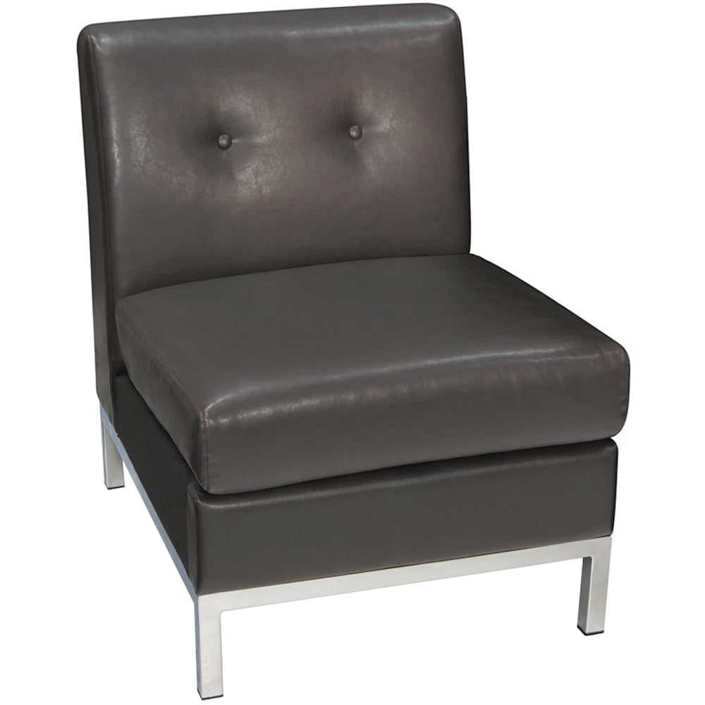 Office Star Avenue Six Wall Street Armless Chair, Espresso