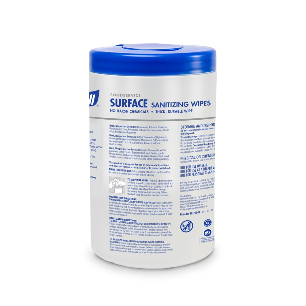 Purell Foodservice Surface Sanitizing Wipes, 110 Wipes