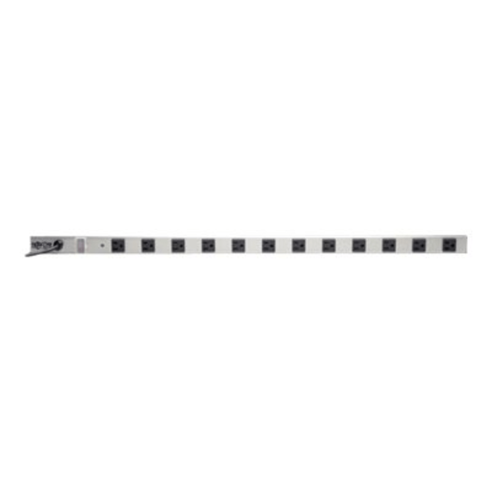 Tripp Lite Power Strip 120V 5-15R 12 Outlet 6ft Cord 36 Inch Length Metal - Power strip - AC 120 V - 1800 Watt - input: NEMA 5-15 - output connectors: 12 - 6 ft cord - gray, black