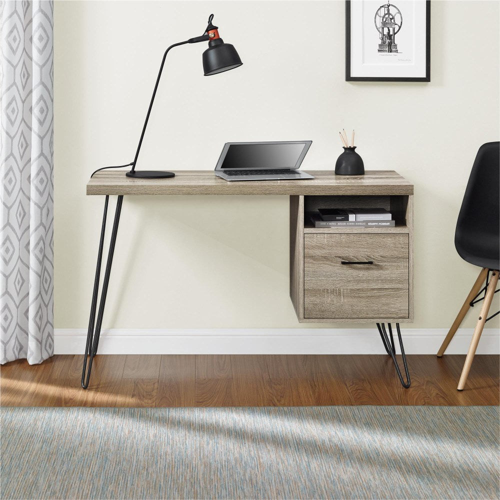 Ameriwood Home Landon 45inW Writing Desk, Distressed Gray Oak