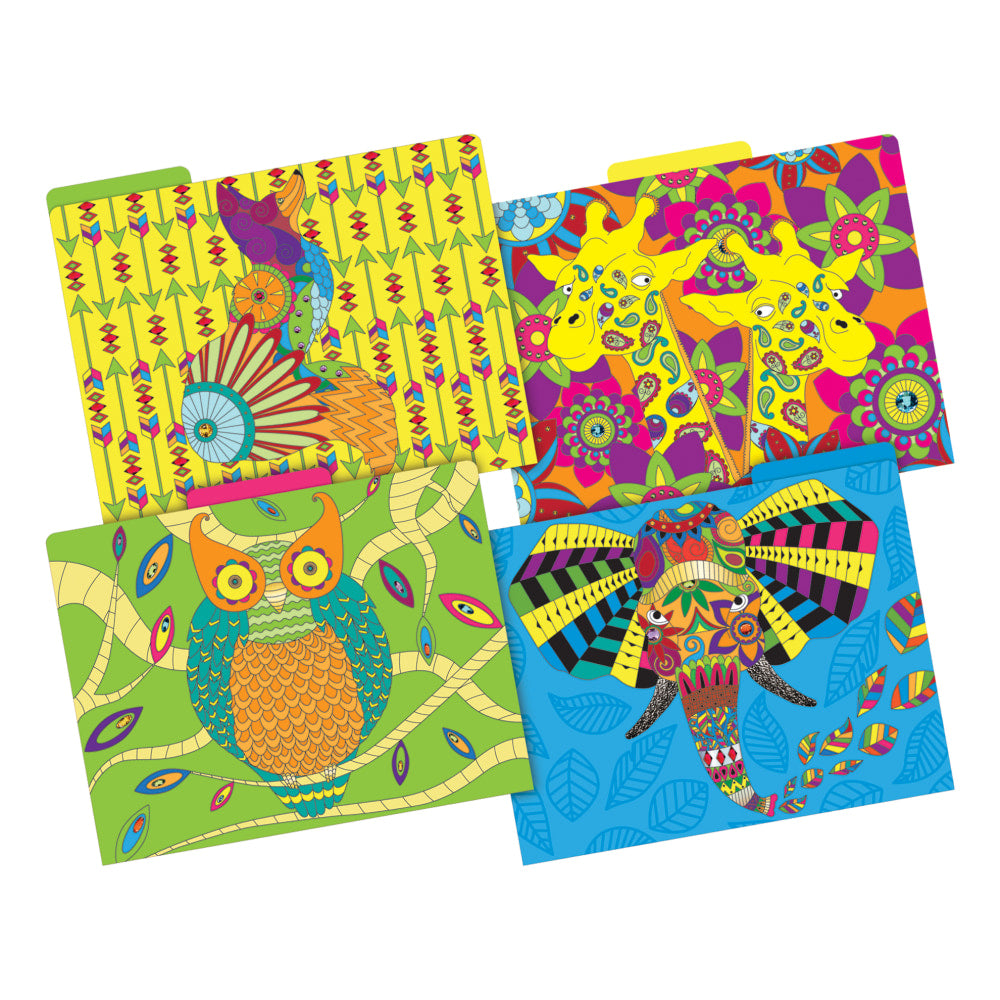 Barker Creek Tab File Folders, Letter Size, Bohemian Animals, Pack Of 36 Folders