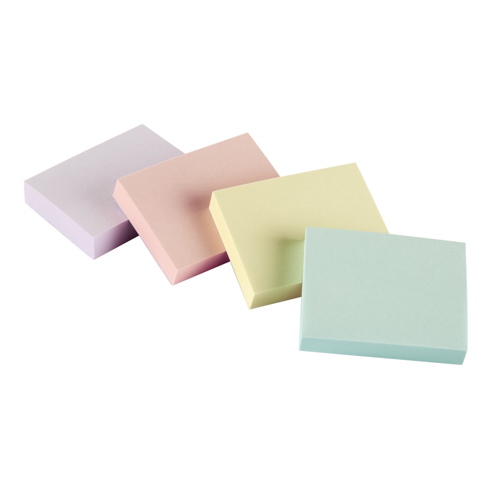 Office Depot Brand Sticky Notes, With Storage Tray, 1-1/2in x 2in, Assorted Pastel Colors, 100 Sheets Per Pad, Pack Of 24 Pads