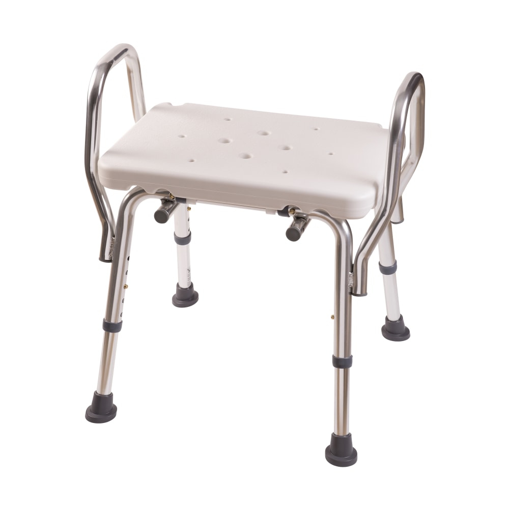 DMI Heavy-Duty Bath And Shower Chair With Arms, 20inH x 19inW x 13inD, White