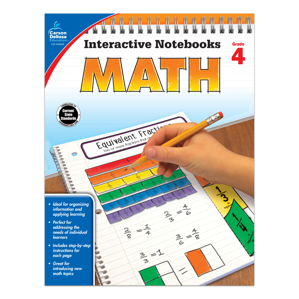 Carson-Dellosa Interactive Notebook For Math, Grade 4