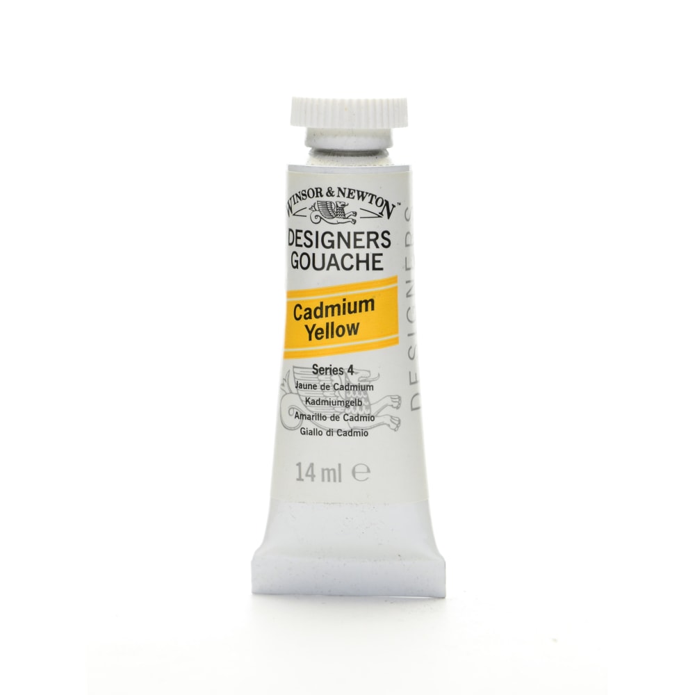 Winsor & Newton Designers Gouache, 14 mL, Cadmium Yellow, 108