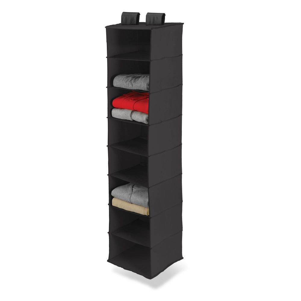 Honey-Can-Do 8-Shelf Hanging Vertical Closet Organizer, 54inH x 12inW x 12inD, Black