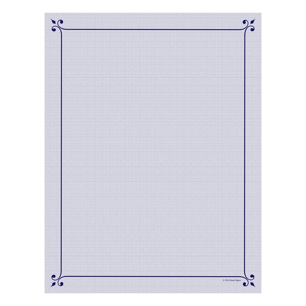 Great Papers! Design Paper, Corner Flourish, 8 1/2in x 11in, 50 Lb, Navy/Purple, Pack Of 80