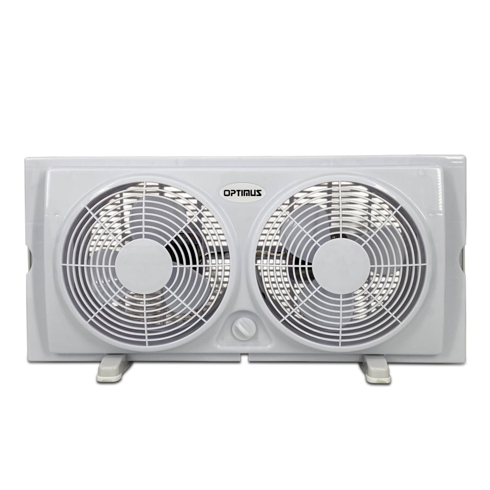 Optimus 7in Twin Window Fan, 10in x 22in, White