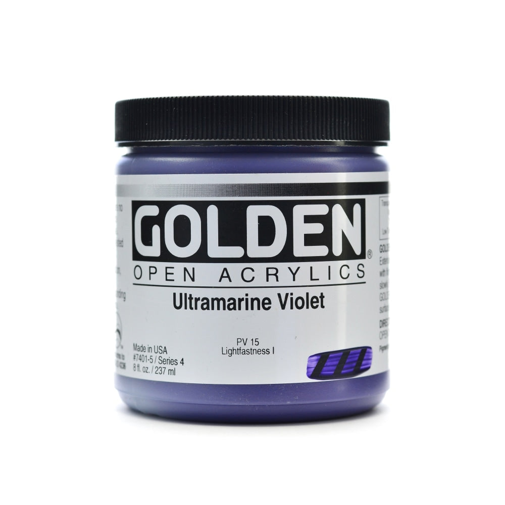 Golden OPEN Acrylic Paint, 8 Oz Jar, Ultramarine Violet