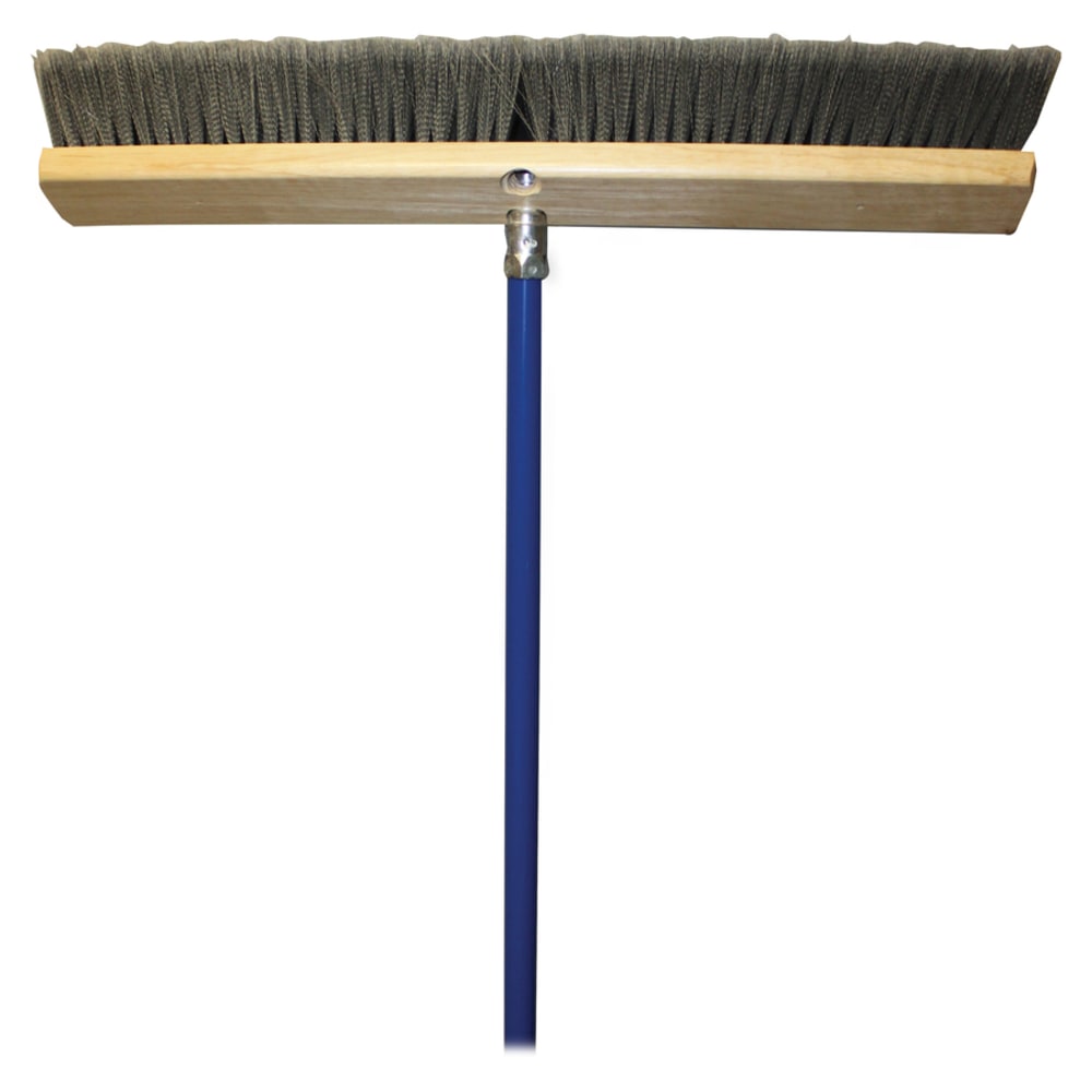 Genuine Joe Floor Sweep - 24in Handle Width - 60in Handle Length - Metal Handle - 1 Each - Gray