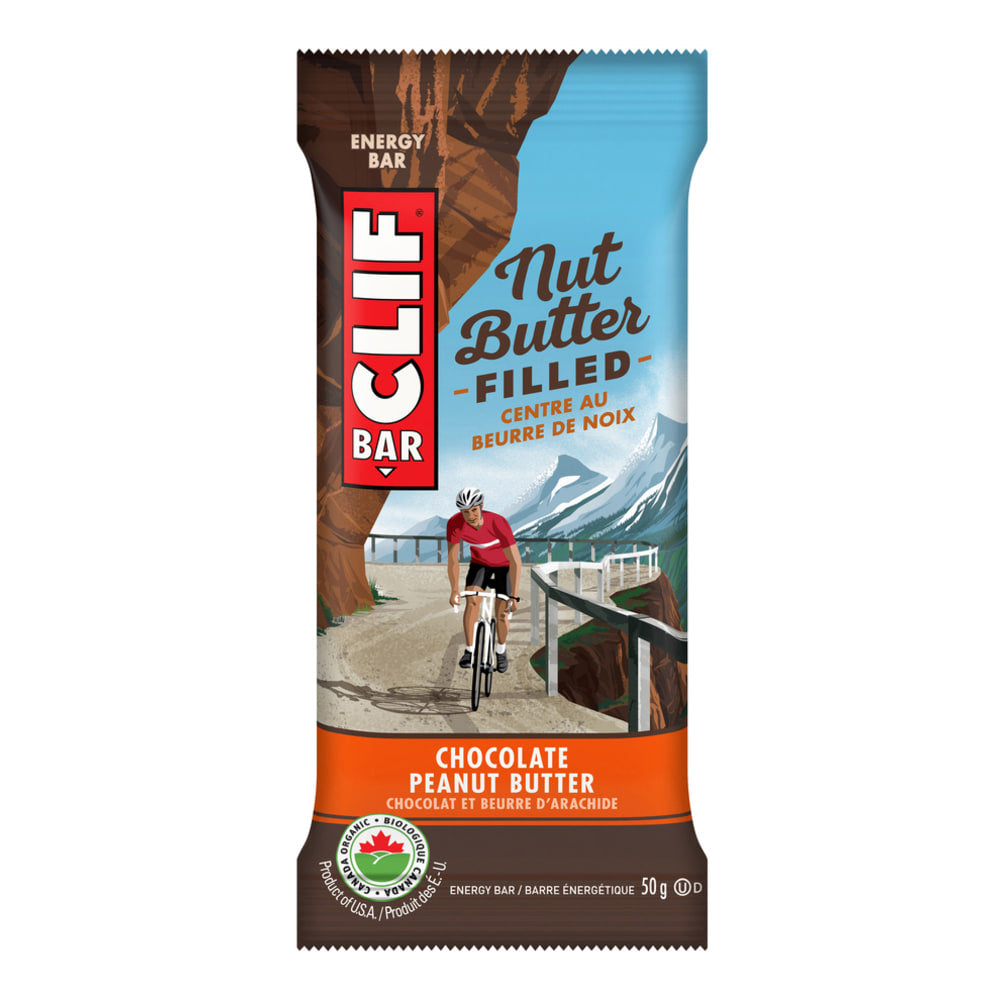 Clif Bar Nut Butter Filled Chocolate Peanut Butter Bars, 1.76 Oz, Box Of 12 Bars