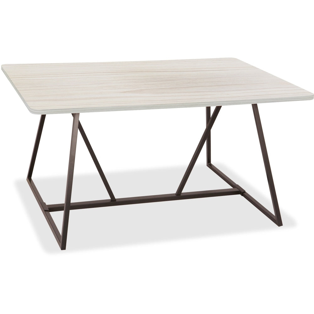 Safco Oasis Sit-Height Teaming Table, Rectangular, 29 1/4in, Weathered White/Black