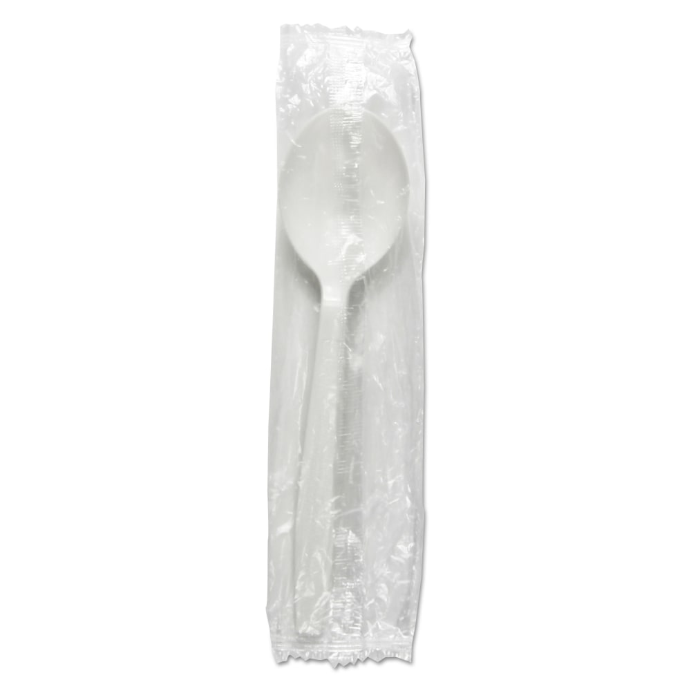 Boardwalk Heavyweight Wrapped Polypropylene Soup Spoons, White, Pack Of 1000 Spoons