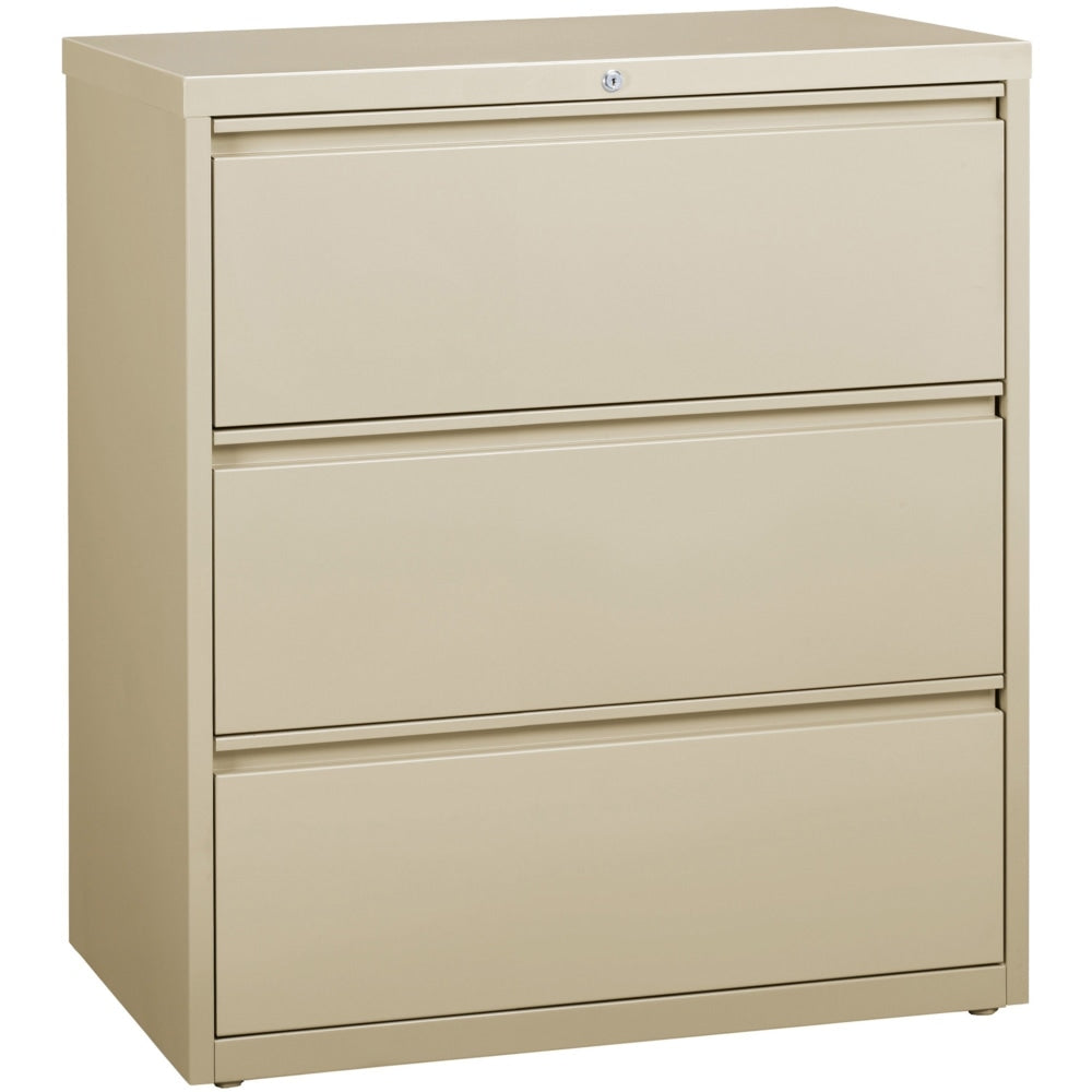 Lorell 36inW x 18-5/8inD Lateral 3-Drawer File Cabinet, Putty