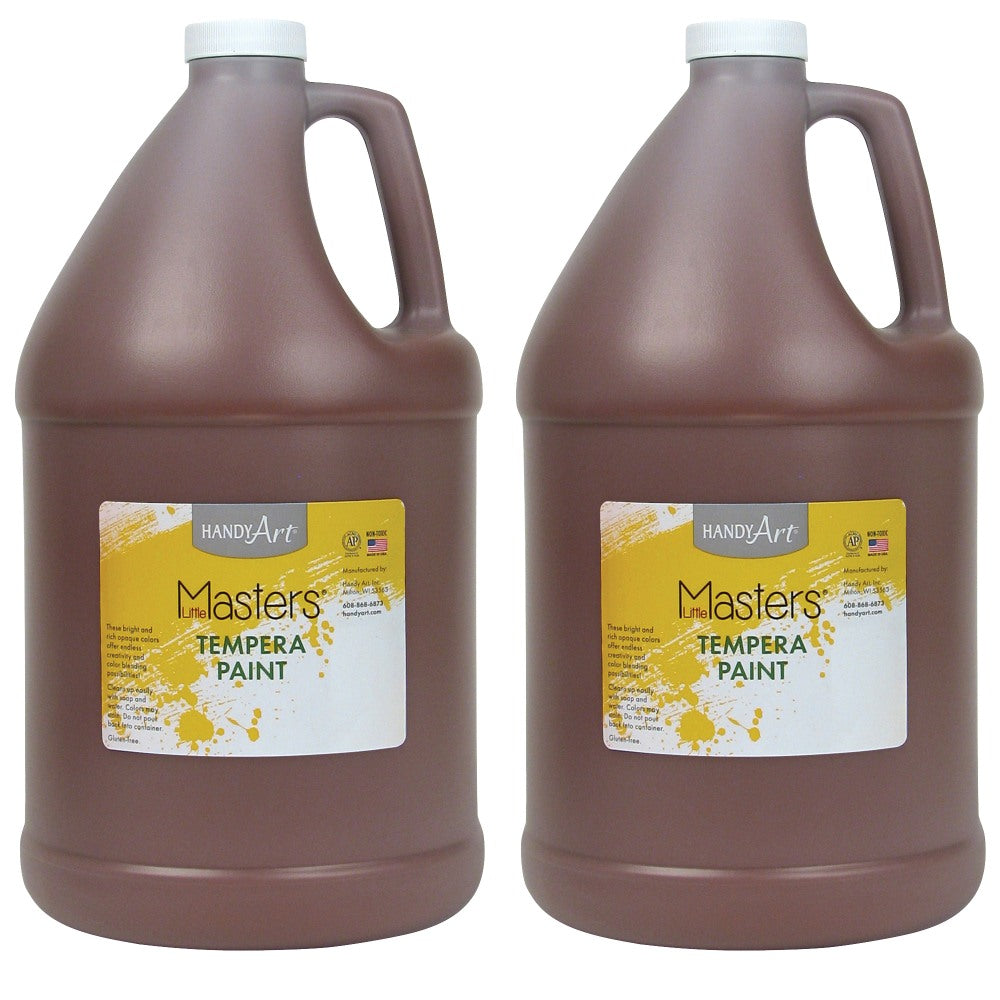 Little Masters Tempera Paint, 128 Oz, Brown, Pack Of 2