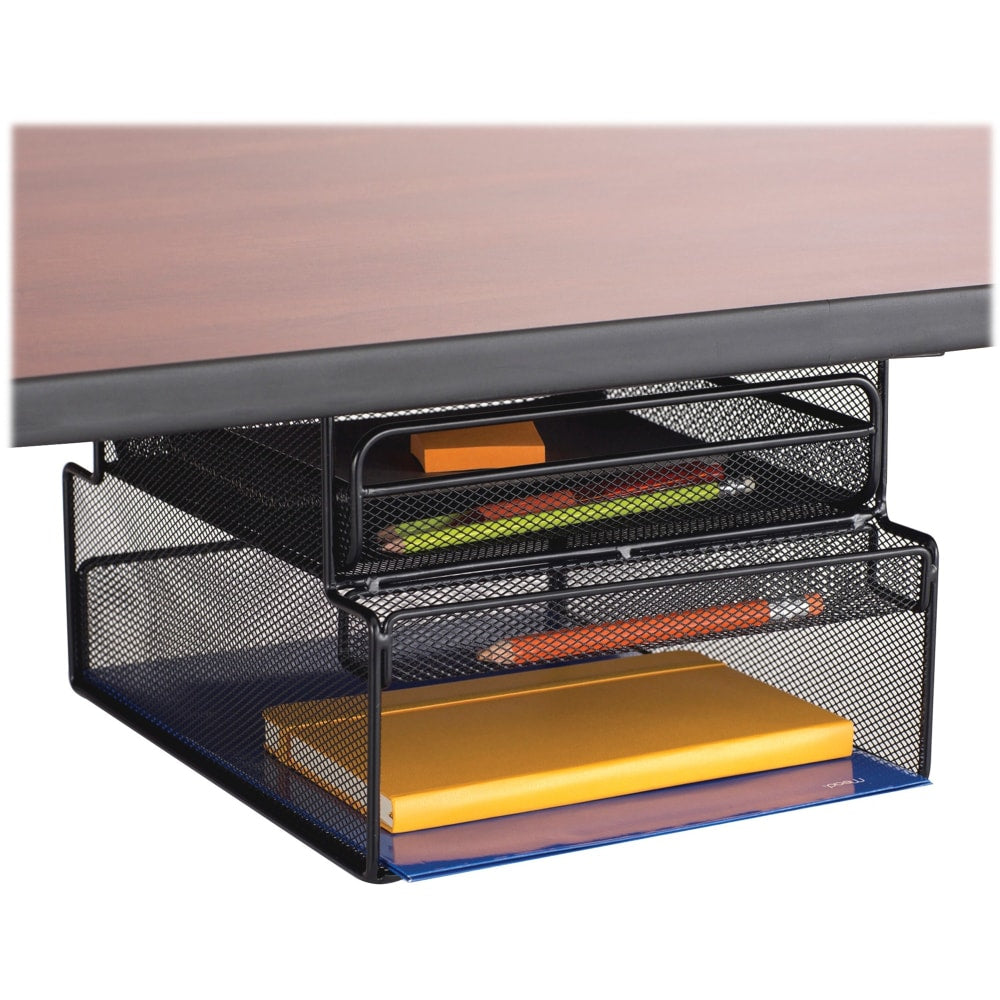 Safco Onyx Mountable Hanging Storage - 7.3in Height x 10.3in Width x 12.4in Depth - Scratch Resistant - Black - Steel - 1 Each