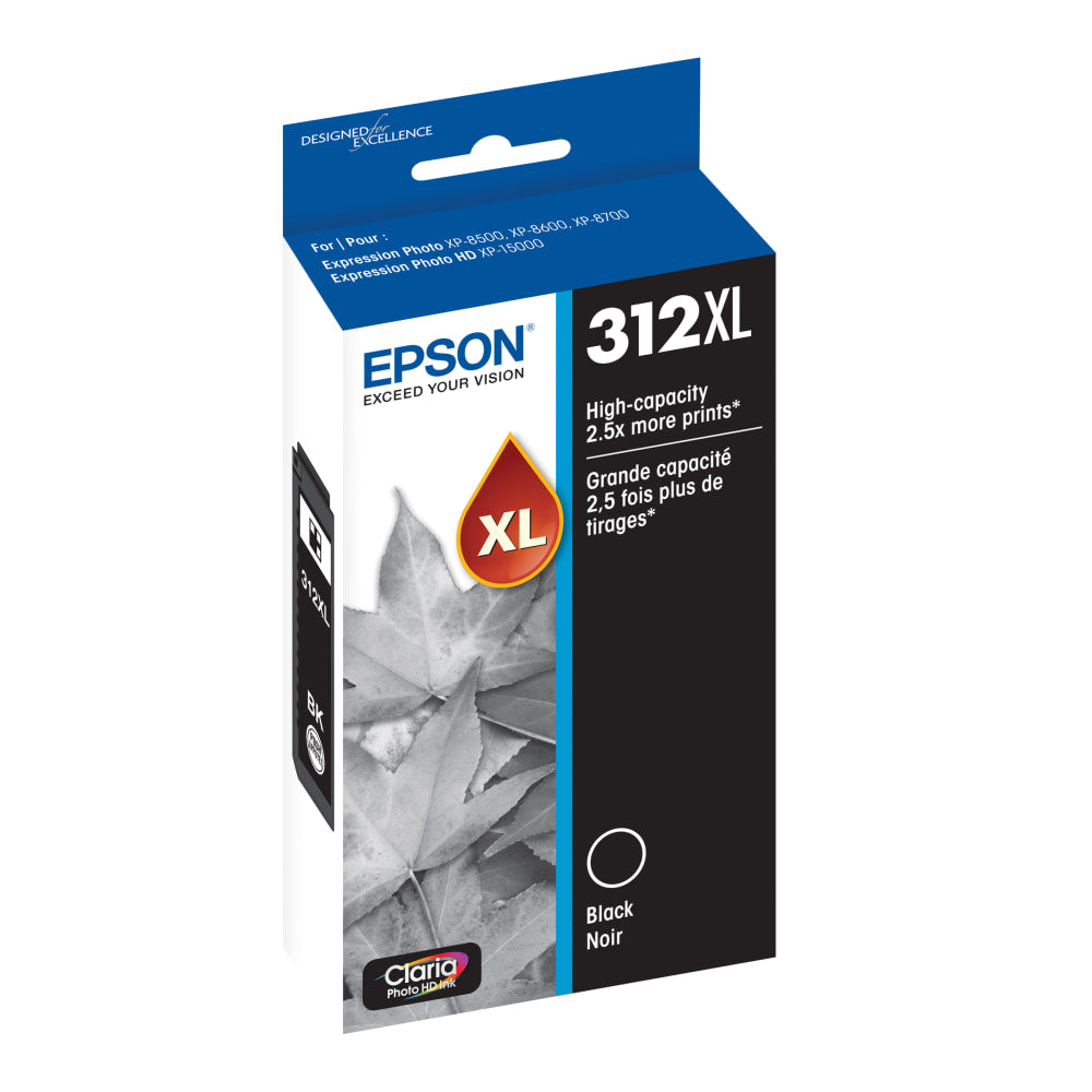 Epson 312XL Claria Photo Black High-Yield Ink Cartridge,T312XL120-S