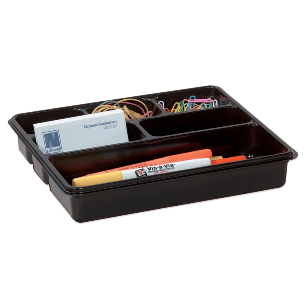 Office Depot Brand 6-Compartment Utility Tray, 8in x 9in, Black