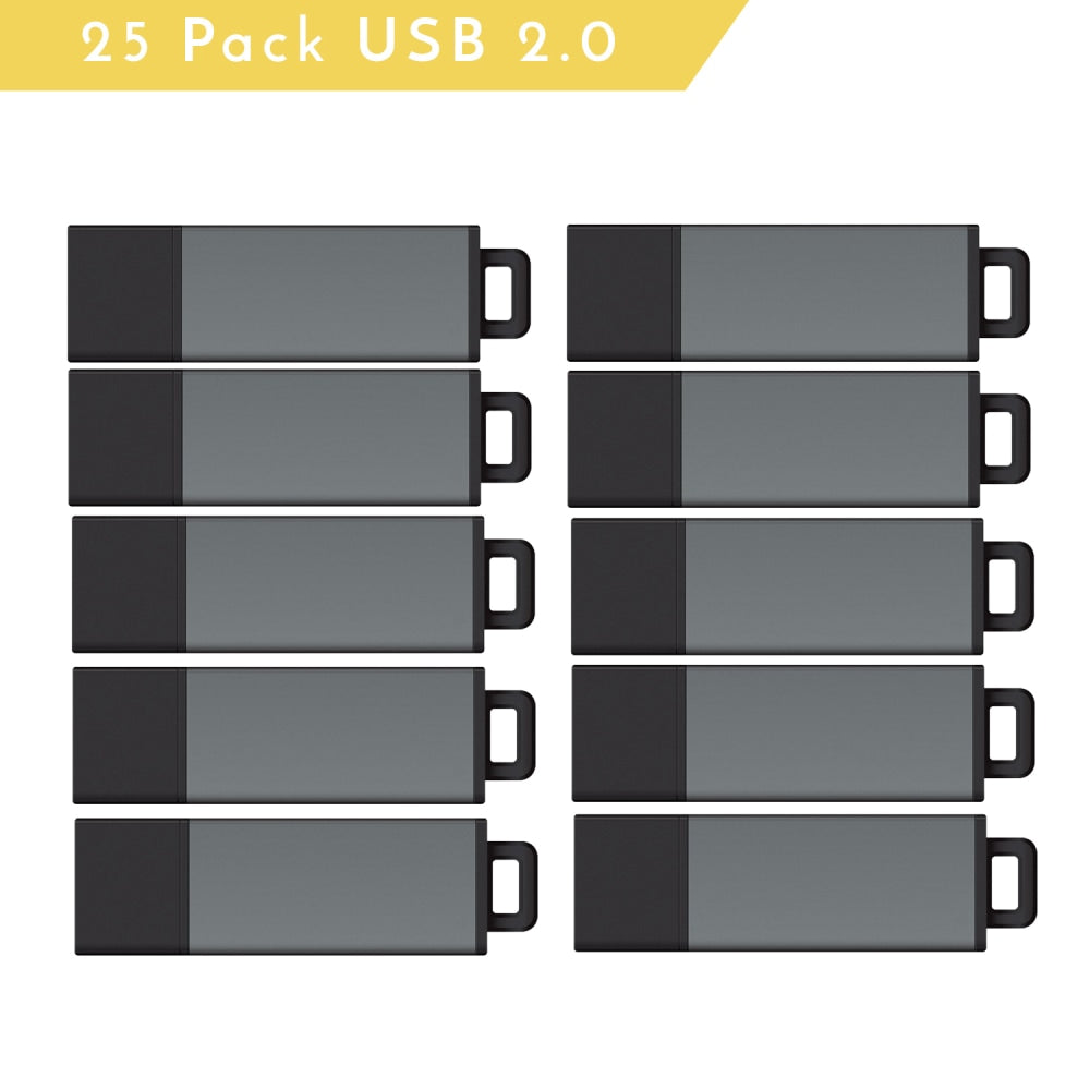 Centon DataStick Pro USB 2.0 Flash Drives, 2GB, Pro Gray, Pack Of 25 Flash Drives, S1-U2P1-2G25PK