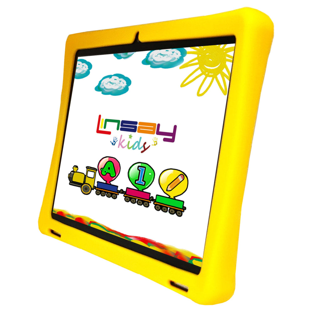 Linsay F10IPS Tablet, 10.1in Screen, 2GB Memory, 64GB Storage, Android 13, Yellow