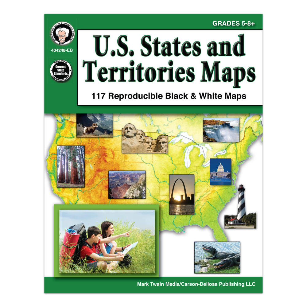 Mark Twain Media U.S. States And Territories Maps, Grades 5-8