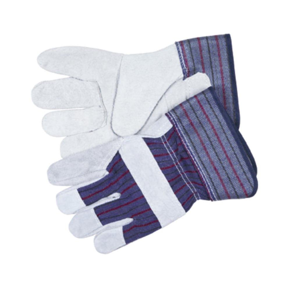 Memphis Split Leather Palm Gloves, Gray, Large