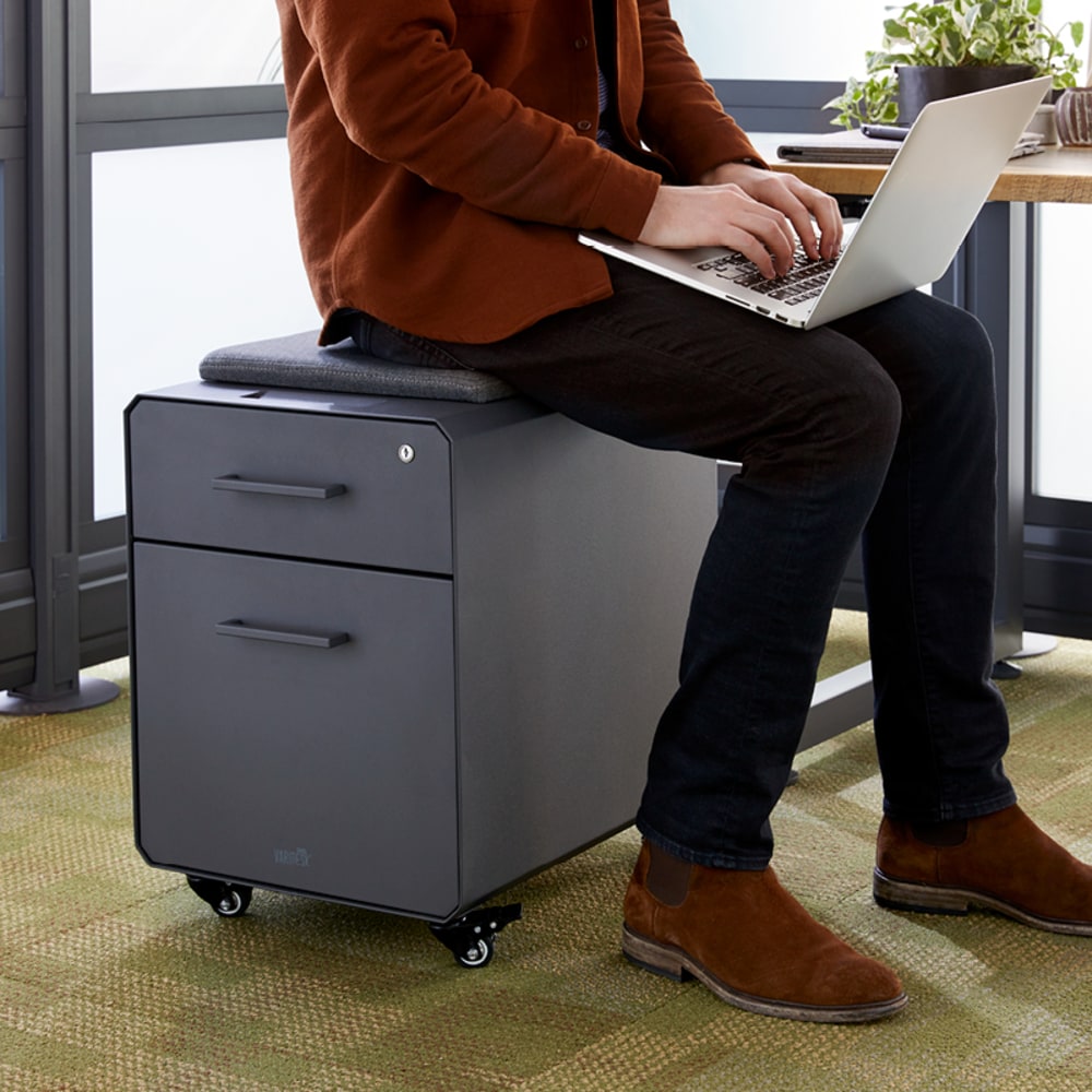 VARIDESK Vari Seated 20inD Vertical File Cabinet, Gray