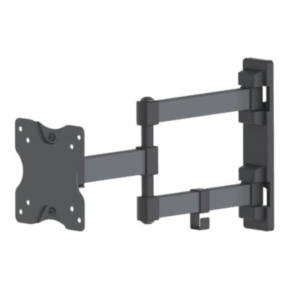 Manhattan TV & Monitor Mount, Wall, Full Motion, 1 screen, Screen Sizes: 13-27in, Black, VESA 75x75 to 100x100mm, 20kg, Tilt & Swivel with 3 Pivots, Lifetime Warranty - Bracket - for LCD TV - solid steel - black - screen size: 13in-27in - wall-mountable